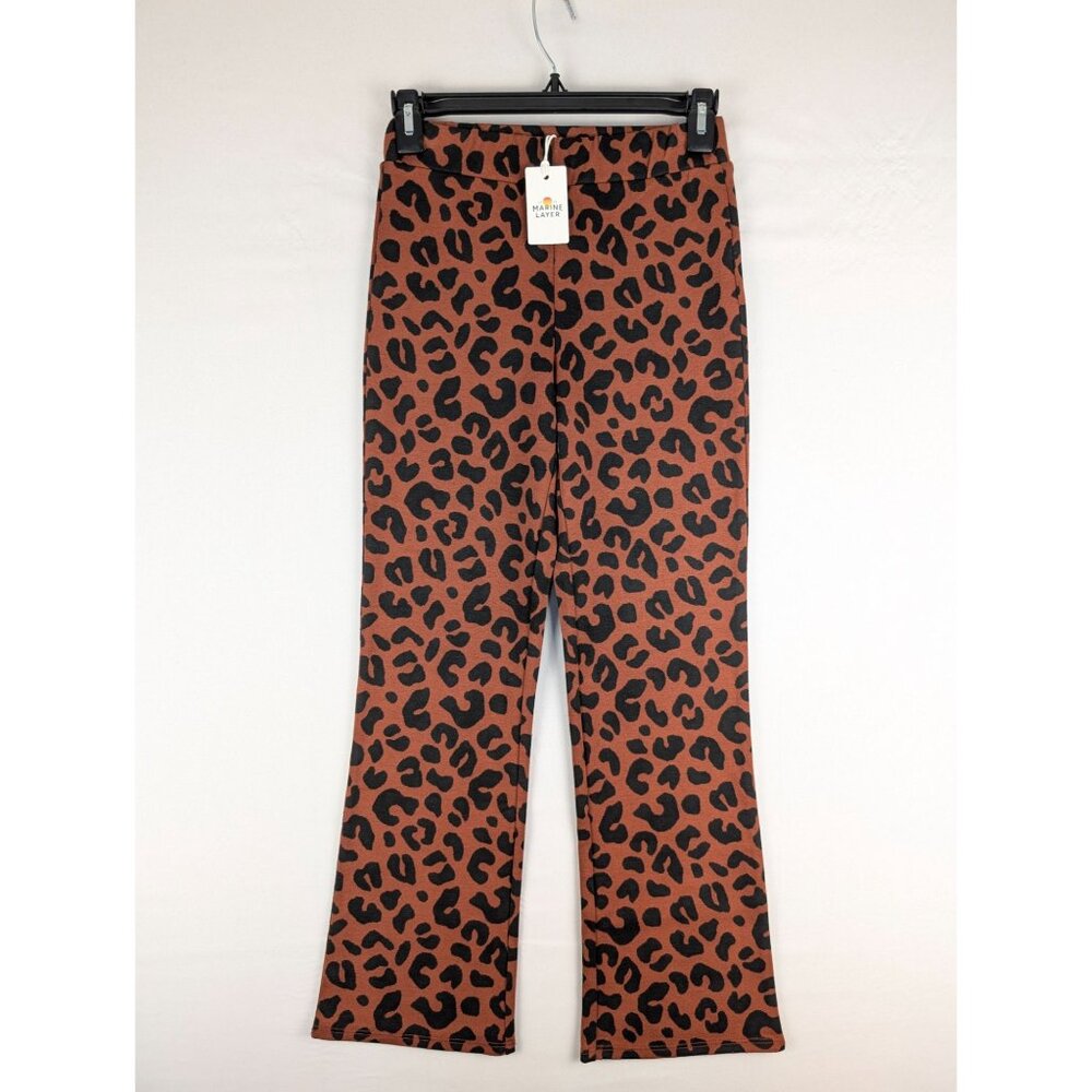 Marine Layer Pants Womens XS‎ Valencia Cheetah Print Kick Flare